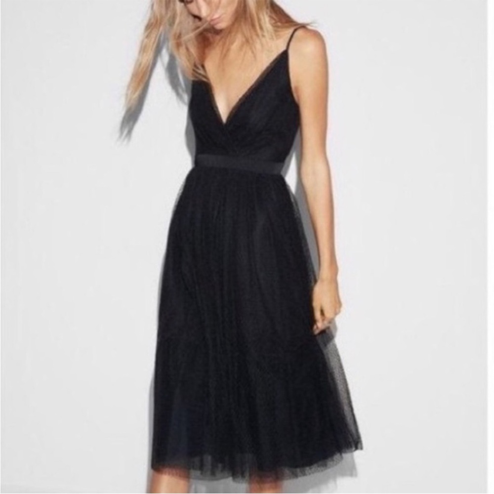 Express - Navy - size 4 tea length formal dress